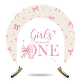 Aperturee - Aperturee Bow Girls Just Wanna Be One Round Birthday Backdrop